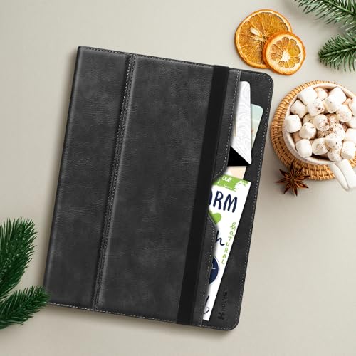 H HOLIMET Case for iPad Air 11 inch 2026 M4/2025 M3, iPad Air 4th/5th/6th Generation 10.9 Inch with Pencil Holder Pocket Typing Angle Auto Sleep/Wake Muti-Stand Vegan Leather - color: Ash Black