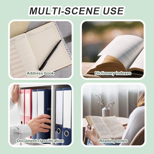 A-Z 26 White Letters Tabs Sticky Alphabet Tabs, 260 Pcs Self Adhesive Page Tabs Alphabetical Tabs Indexes for Books, Dictionary, Notes, File (10 Sheets) - color: White