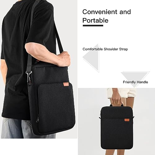 13 inch iPad Sleeve Carrying Bag for 13 inch iPad Pro M5 & Air M4/M3 2026, iPad Pro 12.9, 13.8" Surface Laptop 7th, Padded Trave Tablet Case with Shoulder Strap, Black - color: Black, size: 12.9-14 inch
