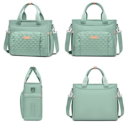 AIJIEKE Large Insulated Lunch Bag for Women Men, Work Lunch Box Tote, Green | Leakproof, durable multi-compartment cooler. Reusable with shoulder strap. Perfect for travel meal prep, picnic, beach - color: Green