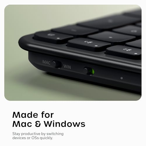 Satechi Slim EX3 Wireless Keyboard, Bluetooth & 2.4 GHz, Space Black | Full-size with numpad, instant OS key remap, rechargeable battery, for macOS, Windows, Android - color: Space Black, size: Keyboard
