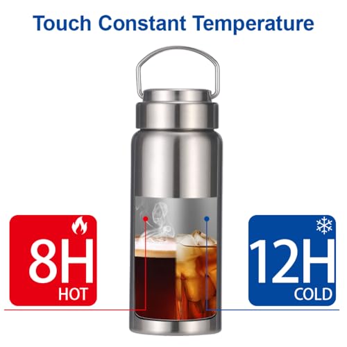 CDJ 12 oz Vacuum Insulated Stainless Steel Water Bottle with Handle, Leak-Proof Double Walled Water Bottle, Reusable and Portable, Metal Water Bottle for School, Hiking, Camping - size: 12 Ounces