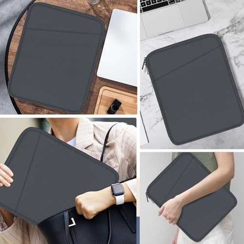 MoKo 9-11 Inch Tablet Sleeve Bag Carrying Case with Accessory Pocket | Fits iPad Air 11-inch M4, iPad Pro 11-inch M5, iPad A16 11-inch, iPad 10/9/8/7th and Tab S9/S8 11-inch, Dark Gray - color: Dark Gray, size: 9-11 Inch