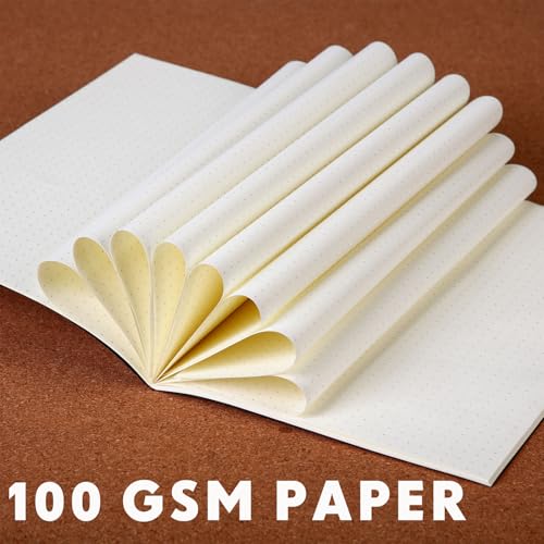Mimorou 100 Pcs Journals Notebooks Bulk - Kraft Softcover A5 Small Notebooks 5.5 Inch x 8.3 Inch Notepads with 60 Page 30 Sheet for Writing Sketch Travel Office Supplies(Black,Dot) - color: Black, style: Dot