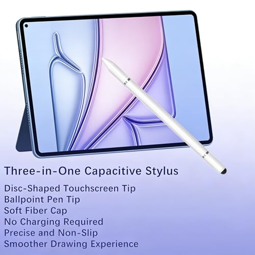 3 in 1 Stylus Pens for Touch Screens, High Sensitivity & Precision Stylus for Apple iPad iPhone Tablets Samsung Galaxy All Universal Touchscreen Devices (Black)
