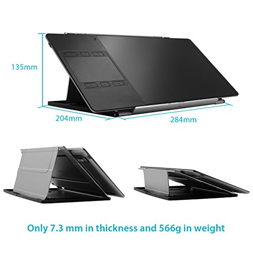 HUION ST200 Adjustable Laptop Stand for Desk, Aluminum Computer Stand | Foldable Desktop Stand, Multi-Angle Portable Desk Stand for Up to 10-16" Laptops, Tablets, Drawing Tablets, Pen Display