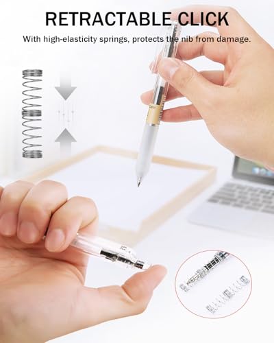 6 Pcs Japanese Pens Stationery, 0.5mm Retractable Gel Pens Fine Point (Black)