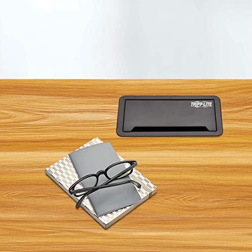 Tripp Lite in-Desk 2-Outlet Power + 5-USB Charging Dock - Phone, Ethernet & HDMI Ports for Cable Management - 4 USB-A & 1 USB-B Ports, Hinged Door, 10 ft Cord, (PS222DATAM)