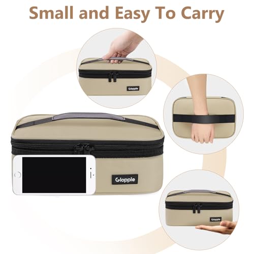 Gloppie Small Lunch Bag - Insulated Lunch Box, Mini Lunchbox Lunch Cooler Bag, Petty Food Containers, Snack Bag, for Adult, Khaki - color: Khaki