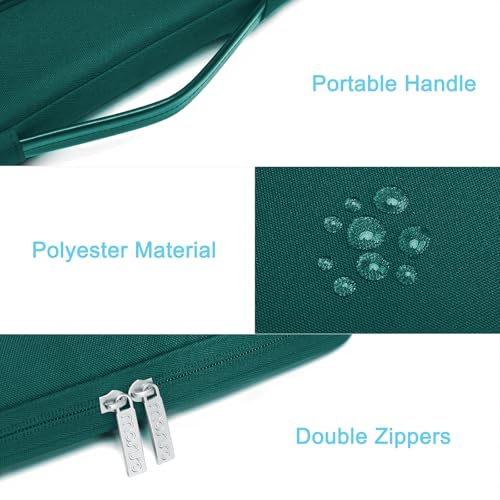 MOSISO 360 Protective Laptop Case 13.3 inch, 13-13.3 inch Laptop Sleeve | Compatible with MacBook Air/Pro 13 / Pro 14, HP Dell ASUS Lenovo,Side Open Bag with 2 Raised&1 Flapover Pockets, Teal Green - color: Teal Green, size: 13.3 inch