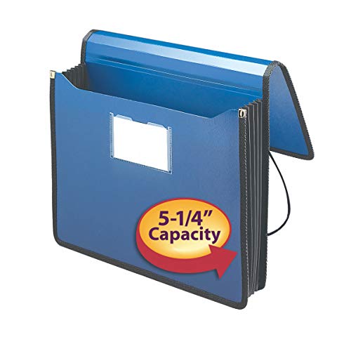 Smead Poly Wallet, Accordion File Organizer for File Folders, Letter Size, Blue, 5-1/4 inch Expansion, Office Supplies, Document Organizer (71503), Letter (Pack of 12) - size: Letter (Pack of 12), style: Blue