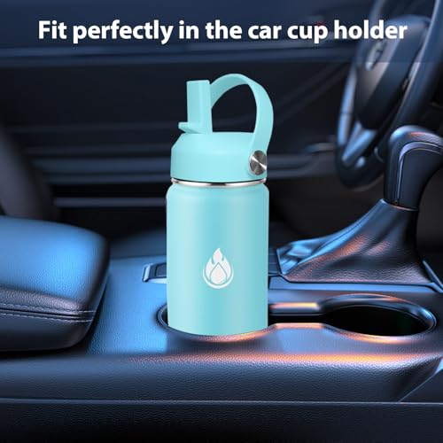 SENDESTAR Water Bottle 40oz Double Wall Vacuum Insulated Leak Proof Stainless Steel Sports Water Bottle—Wide Mouth with New Flex Straw Lid & Spout Lid (Day&Night) - color: Day&Night-A, size: 40 Ounces