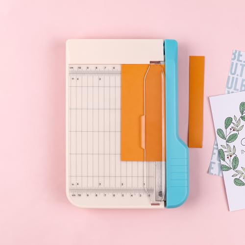 Briartw Professional 6" Guillotine Paper Trimmer & Craft Cutter - Precision Blade for Paper,Photos,Cardstock,Fabric,Leather with Self-Sharpening Blade, Inch/Cm Grid, Portable Paper Cutter for Crafting - color: Mini(4.25"x6")