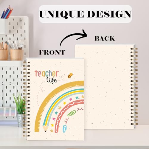 LRVSYUIN Teacher Spiral Notebooks, Boho Teacher Journal for Back to School Classroom Supplies, Teachers Appreciation Gift - Teacher Life (B03) - style: Teacher Life