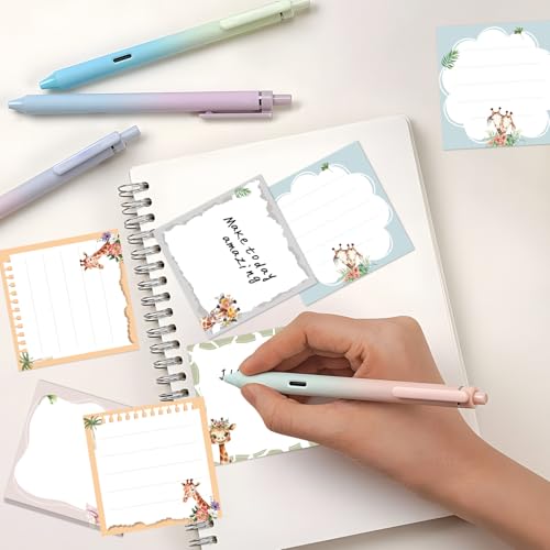 Giraffe Sticky Notes Gifts - 9 Pack Cartoon Giraffe Notepads 3x3 Inch Gifts for Women Men, Safari Animal Self-Adhesive Memo Pads Office School Supplies (450 Sheets) - style: Giraffe