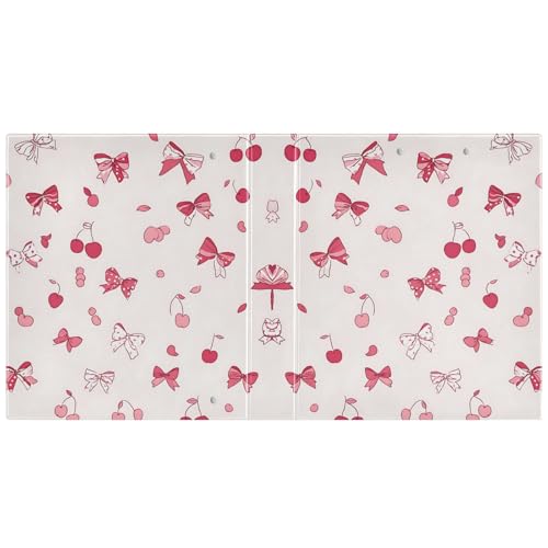 3 Ring Binder Bows and Cherries 1.5 inch Binders Three Ring Binders with Clipboard Hold 200 Sheets for Office Supplies - color: Bows and Cherries