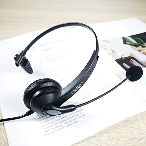 Callez USB Headset with Microphone Noise Cancelling & Audio Controls, Wideband Computer Headphones for Business UC Skype Lync Softphone Call Center Office, Clearer Voice, Super Light, Ultra Comfort