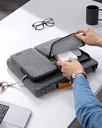 tomtoc 360 Protective Laptop Case for 13-inch New 2026 MacBook Air M5/A3449, M4/A3240, M3/A3113, M2/A2681, M1/A2337, MacBook Neo A18 Pro, 13-in Surface Pro 11th AI PC, Water-Resistant Carrying Bag - color: Gray, size: 13 inch