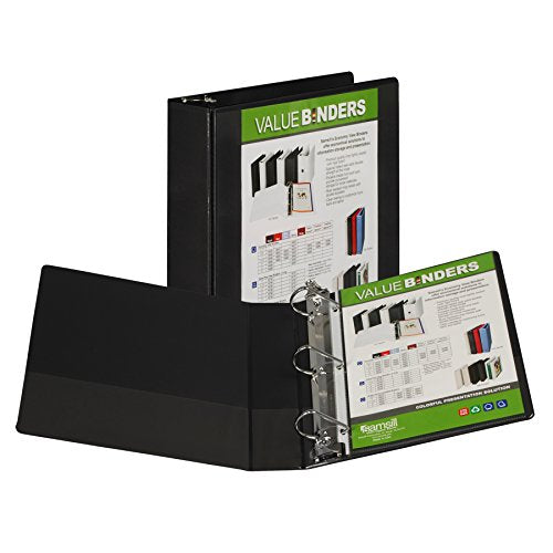 Samsill Economy D-Ring View Binder - 2-Inch, Black (16760)
