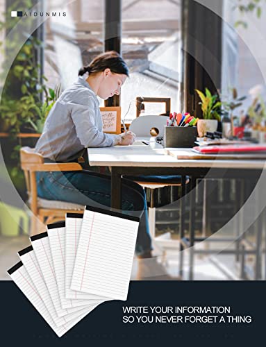 Note Pads 5x8 for Work White Legal Pads 5x8 College Ruled Legal Notepads Lined Note Pads for Office Writing Pads 80 GSM Pads of Paper Notepad 4 Pack Legal Notepads Narrow Ruled with 30 Sheets Per Pad - color: White-4P