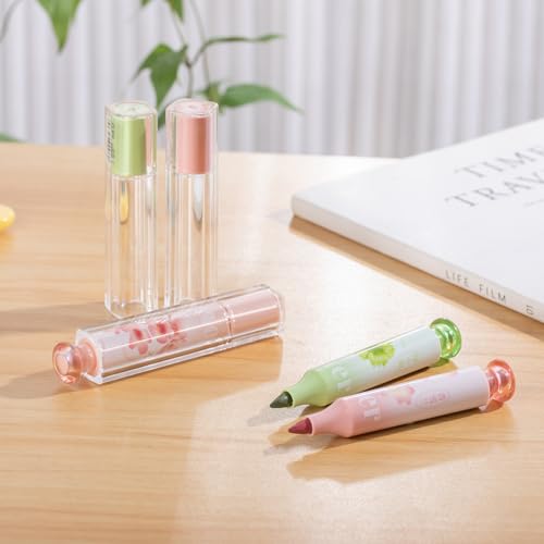 Cute highlighter, square color highlighter with chisel tip, aesthetic marking and coloring, pack of 3pcs (SNOW IN WINTER)