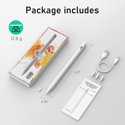 MEKO iPad Pencil Find My, Stylus Pen for iPad with Easy Shortcuts,Compatible with 2018-2025 Apple iPad A16/10/9/8 & Air 13/11 & Pro 12.9/13/11 & Mini 7/6/5, Anti-Lost & Fast Charging 10H Battery
