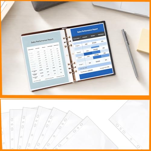VOKOY 25 Pack 5.5x8.5 Inch Sheet Protectors for 3 or 6 Ring A5 Binder, Half Letter Size 7 Holes Mini Heavy-Duty Sheet Protector Sleeves Crystal Clear Playbill Binder Pockets - size: 5.5x8.5 Inch-1 Pocket, style: 25 Pack