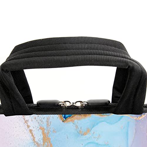 AMARY 13" 13.3" laptop sleeve chromebook case adjustable shoulder strap with handle accessory pocket (Marble) - color: Marble