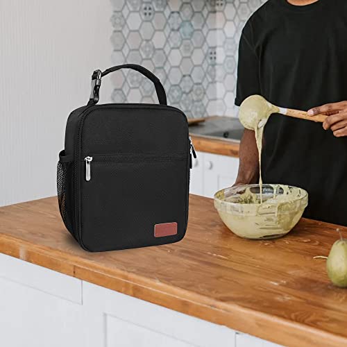 Lunch Box for Men & Women Durable Lunch Bag for Work & Adults Reusable Insulated Small Lunchbox Black - color: Black