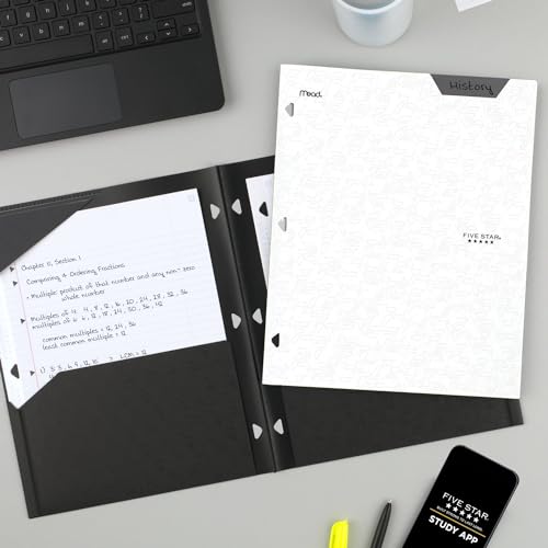 Five Star 2-Pocket Folder, Plastic Folder with Stay-Put Tabs, Fits 3-Ring Binder, Holds 8-1/2" x 11" Paper, White (333420I-ECM) - color: White