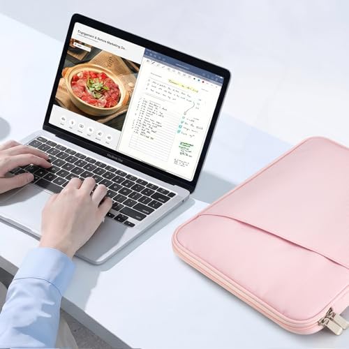 TiMOVO Laptop Sleeve for MacBook Neo 13" 2026 A18 Pro, Pink | Shockproof Protective Bag with Pockets & Handle, Fits MacBook Neo 13" 2026 Model A3404 A18 Pro Chip - color: Pink, size: 13.3 Inch