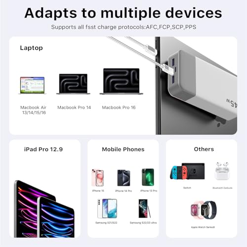 NOBIS Portable Charger, 20000mAh Power Bank, 45W Power Bank Fast Charging, Battery Pack with C to C Cable, Battery Bank with Digital Display for iPhone Android Laptop etc (White) - color: White