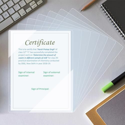 ELEMGULY Rigid Print Protectors, 7 Pack 8.5 x 11'' Plastic Clear Page Sheet Protectors, Hard Paper Page Sleeves for Document, Paper, Picture, Photo
