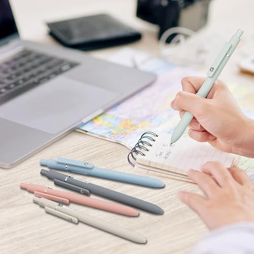 5Pcs Retractable Gel Pen Quick Drying Journaling Pen Smooth Writing for Kid Student Adult Writing Journaling - color: Retro color
