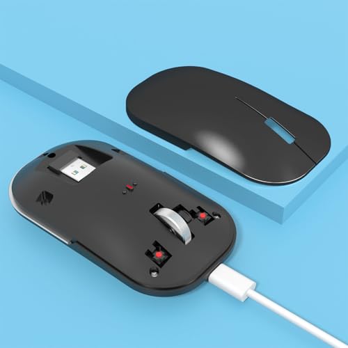 Foldable Keyboard and Mouse, Folding Bluetooth Keyboard Mouse Combo, BT5.0/BT3.0/2.4G, USB-C Rechargeable Portable Combo for Travel and for Laptop iPads Tablets iOS Andorid- Black Upgrade