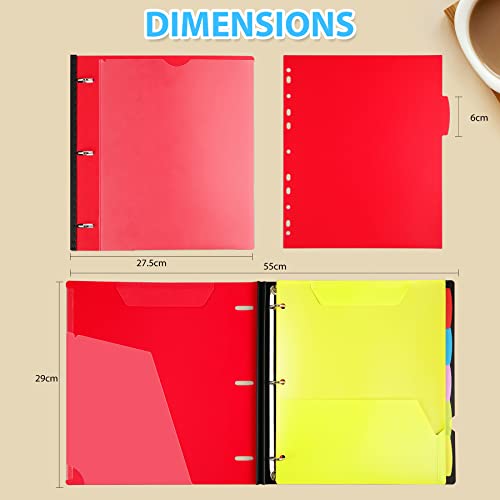 WOT I 2-Pack Telescoping 3 Ring Binder Notebooks - Customizable Cover, 5 Dividers & Pocket Folder in One Slim Organizer (60 Sheets Included), Red - color: Red, size: 2 Pack