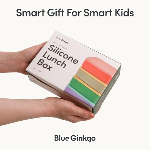 BLUE GINKGO Bento-Style Silicone Lunch Box Set, Purple, Made in Korea | Leak-Resistant. Microwave Safe. Dishwasher Safe. - color: Purple
