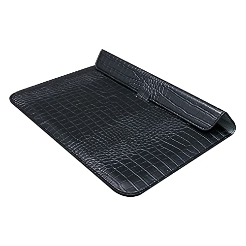 Laptop Sleeve Case 13-13.6 Inch Crocodile PU Leather Flip Cover with Stand Function for 2016-2026 MacBook Neo 13 A18 Pro A3404 Air 13 Pro 13 M5 M4 M3 M2 M1, for HP Dell Lenovo Laptop, Black - color: Black