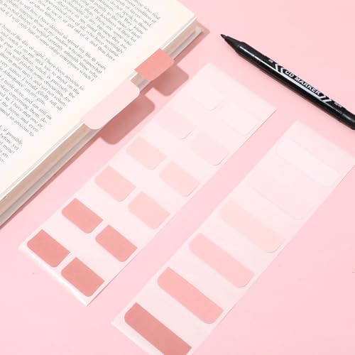 300 Pcs Sticky Index Book Tabs Bible Tabs Gradient Repositionable Page Tab Labels for Notebooks File Classification(Pink) - color: Pink