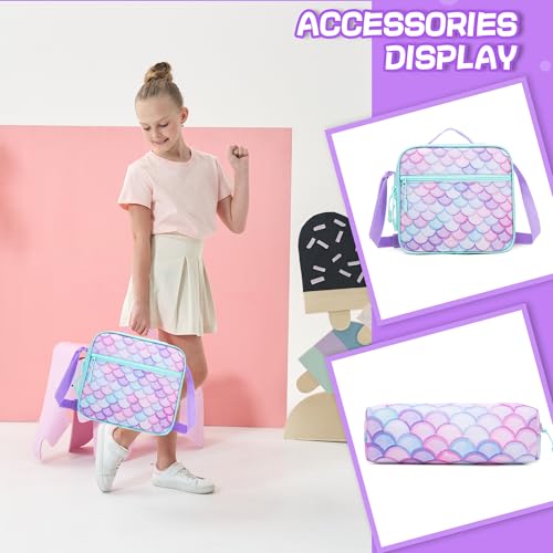 Meetbelify Rolling Backpack for Girls Boys Backpacks with Wheels Kids Carry on Luggage for Girls Boys - color: Girls Mermaid