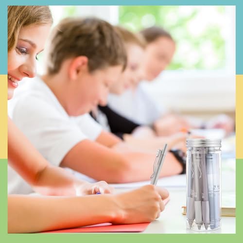 Boao Mechanical Pencil Set Assorted 12 Pieces Mechanical Pencils, 4 Tubes Pencil 0.9 mm Refills, 2 Pieces Erasers with Clear Plastic Bottle School and Office Supplies