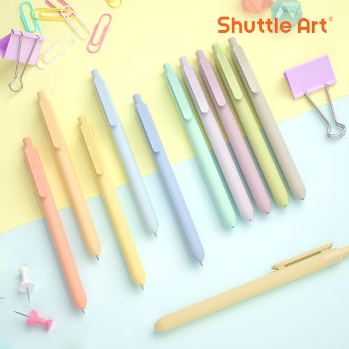 Shuttle Art Retractable Mild Gel Ink Pens - 22 Pack, Black Ink, Cute Fine Point Pens for Writing, Journaling & Notes - color: 22 Black Ink