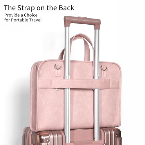 360° Protective Laptop Shoulder Bag Sleeve Case for 13-14.2 inch Notebooks, Compatible with 14 inch New MacBook Air Pro Max M4 M3 M2 M1, HP, Dell, Asus, Acer, with Airbags, Handle, Pink - color: Pink, size: 13-14.2