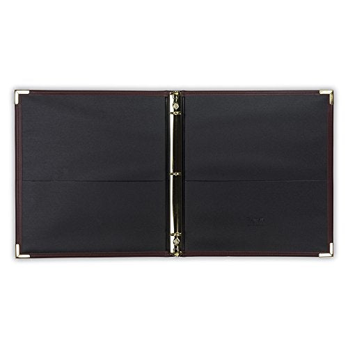 Samsill Classic Collection Leather 3 Ring Binder, Executive Presentation Portfolio, 0.5 Inch (Holds 100 Sheets), Brass Round Ring, Burgundy - color: Burgandy, size: 0.5 Inch, style: Classic