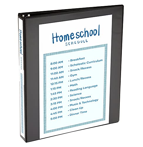 Avery Standard View 3 Ring Binder, 1" Round Rings, 175-Sheet Capacity, 1.4 Inch Wide Spine, 1 Black Binder, Ideal for Lightweight Organization and Occasional Referencing (05710) - size: 1"