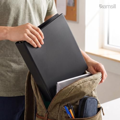 Samsill 3 Inch 3 Ring Binder, Economy Round Ring, Clear View Cover, 550 Sheet Capacity - for School, Home, Office - Black - size: 1-Pack, style: 3 Inch