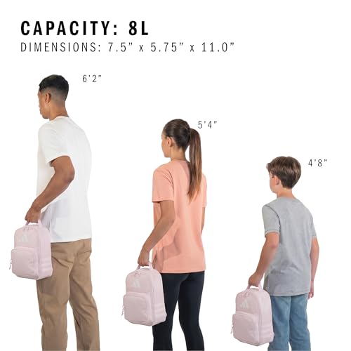 adidas Kids Santiago Lunch Bag for Girls & Boys – Insulated Cooler Lunchbox, 8L - color: 4.0/Distilled Pink/ White