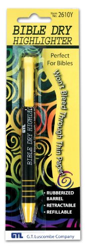 G T Luscombe Bible Dry Highlighter - Yellow Carded - size: 1 Count (Pack of 1)