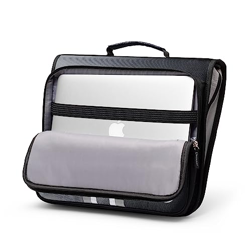 2-Inch 3 Rings Zipper Binder, Holds 15-Inch Laptop, Handle and Shoulder Strap Included, Black - color: Dark