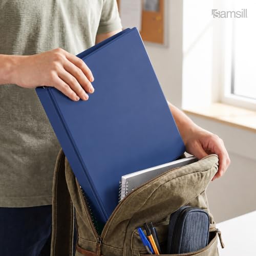 Samsill Economy 1.5 Inch 3 Ring Binder Round Ring Binder, Non-Stick Customizable Cover, Dark Blue (18502) - color: Blue, size: 1-Pack, style: 1.5-Inch
